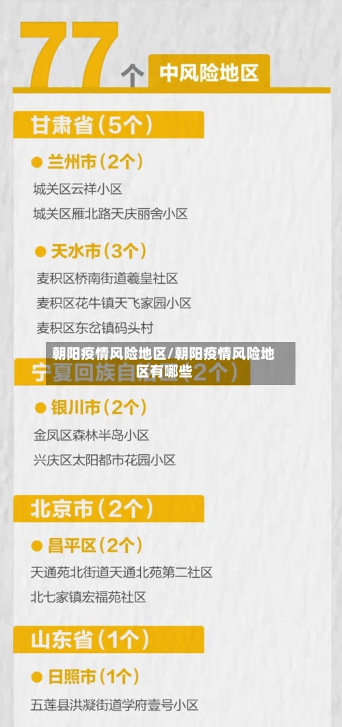 朝阳疫情风险地区/朝阳疫情风险地区有哪些