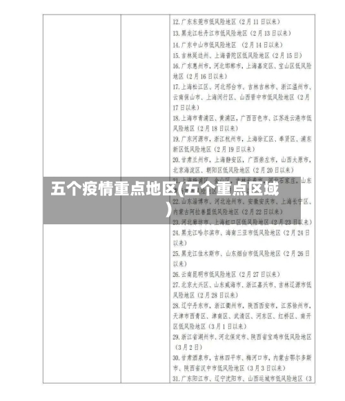 五个疫情重点地区(五个重点区域)