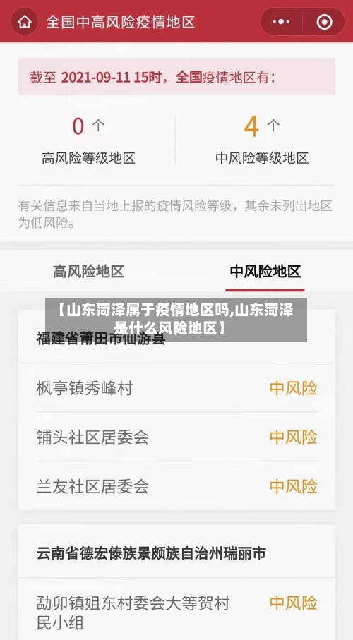 【山东菏泽属于疫情地区吗,山东菏泽是什么风险地区】