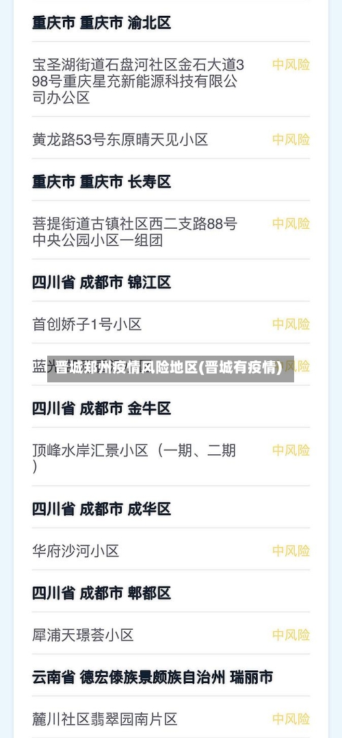 晋城郑州疫情风险地区(晋城有疫情)