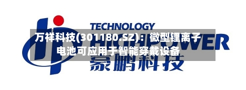 万祥科技(301180.SZ)：微型锂离子电池可应用于智能穿戴设备